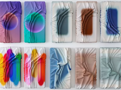 Colorful Abstract Wall Decor With Various Designs Vibrant Colors And Textures 3d model