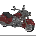 Red Classic Motorcycle With Black Seat Chrome Accents Gold Engine Details And Headlights