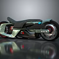 Sleek Modern Electric Motorcycle With Metallic Exterior Black Seat And Red Wheel Details