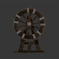 Vintage Wooden Wheel Decorative Piece With Spokes And Stand Base