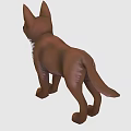 Cartoon Brown Dog Character With White Chest And Erect Ears Friendly Look