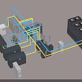 Industrial Equipment System With Pipes Compressors Cooling Units And Control Panels