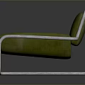 Stylish Modern Green Leather Accent Chair With Silver Metal Frame Design