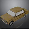 Yellow Vintage Classic Car With Worn Exterior Retro Design And Old Fashioned Body