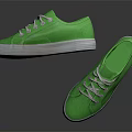 Green Casual Canvas Shoes With White Laces Soles And Stylish Design
