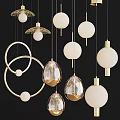 Modern Pendant Lights With Geometric Shapes Glass Balls And Metal Frames For Interior Design