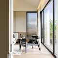 Modern Bedroom Interior With Platform Bed Nightstands Area Rug Accent Chair And Large Window