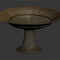 Vintage Wooden Round Tray with Repaired Cracks and Sturdy Base for Home Use