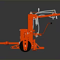 Red Industrial Portable Machine With Wheels Handle And Operating Components 3d model