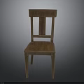 Classic Wooden Chair Furniture With Simple Backrest And Solid Seat Design