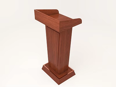 Solid Wooden Podium With Classic Design And Sturdy Base Structure 3d model