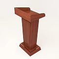 Solid Wooden Podium With Classic Design And Sturdy Base Structure 3d model