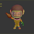 Robot Assistant Small Robot Butler Robot Butler Figure Game Figure 3d model