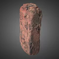 Natural Stone Block With Rough Surface Texture And Red Brown Natural Material 3d model