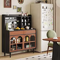 Vintage Wooden Sideboard Cabinet With Multifunctional Storage For Organizing Kitchen Tableware And Daily Drinks