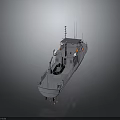 Multi Purpose Watercraft With Gray Hull Superstructure Deck Railings Antennas And Orange Lifebuoys