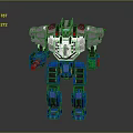 Mechanical Robot Model With Blue Legs Silver Upper Body And Armored Arms