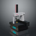 Hexagon Computerized Coordinate Measuring Machine With White Black Frame Red Vertical Column And Black Platform 3d model