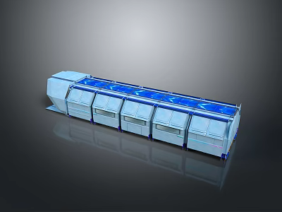 Modern High Speed Train Carriage Interior With Blue Lighting And Spacious Passenger Compartments 3d model