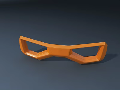 Modern Orange Public Chair With Geometric Frame And Abstract Design 3d model