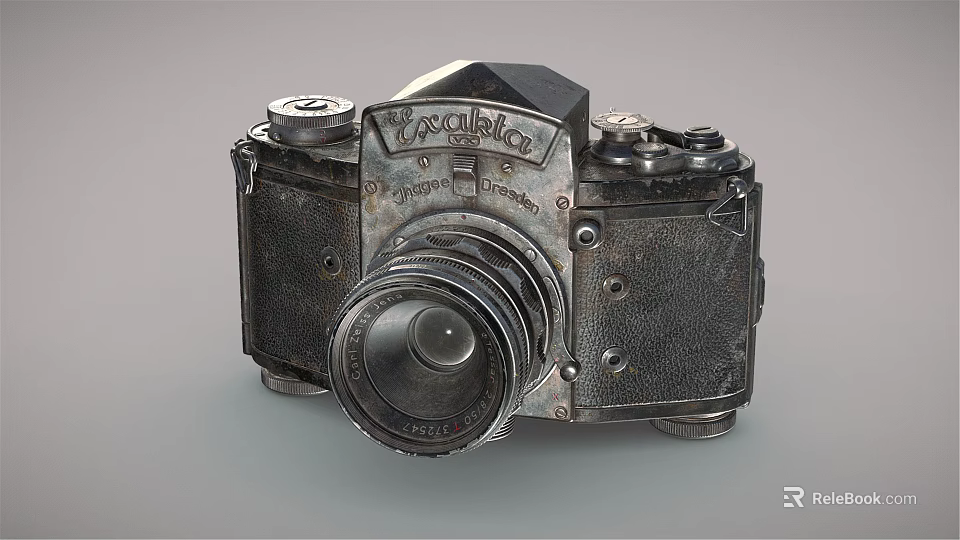 Vintage Digital Camera With Classic Metal Body And Retro Lens Design For Photography 3d model 
