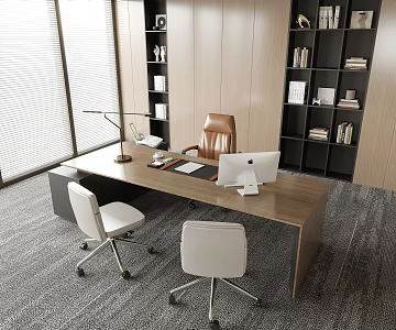 Modern Boss Office Desk and Chair Manager Office Desk and Chair 3d model