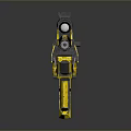 Yellow And Black Modern Sniper Rifle With Scope And Futuristic Design Features