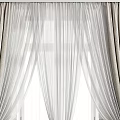 Elegant Layered Beige Curtains With Sheer White Panels For Window Decor