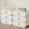 White Entryway Cabinet Sideboard With Multiple Drawers Wooden Knobs And Decorative Items