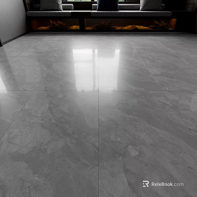 Gray Marble Texture Floor Tiles With Smooth Glossy Indoor Surface Finish 3d model 