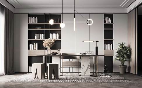 Modern study 3d model