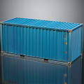 Blue Shipping Container With Corrugated Metal Sides And Storage Capacity 3d model