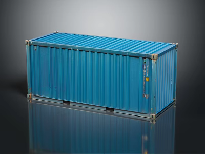 Blue Shipping Container With Corrugated Metal Sides And Storage Capacity 3d model