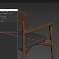 Modern Single Chair Designs With Wooden Frame Light Cushion And Dark Frame Leather Seat