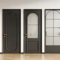 Various Stylish Sliding Doors With Glass Panels And Black Frames For Interior Design