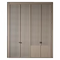Modern Elegant Cabinet Doors With Grid Pattern Wooden Frame And Metallic Handles