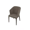 Modern Gray Upholstered Dining Chairs With Quilted Backrest And Black Legs