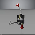 Mechanical Industrial Device With Red Knobs Black Body Metal Structure And Adjustable Lever