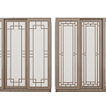 Chinese wardrobe sliding door 3d model 3d model