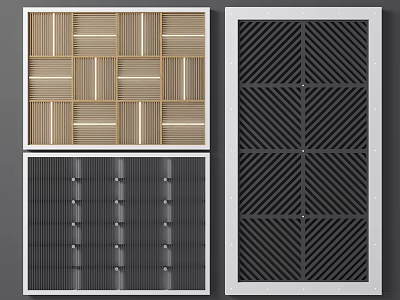 Modern Industrial Ceiling Modern Square Ceiling Grille Ceiling Lv Fangtong Grille Ceiling Square Ceiling Wood Grille Ceiling 3d model