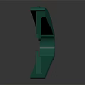 3D Rendered Green Metal Clamp Mechanical Part With Smooth Surface On Black Reflective Background