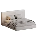 Elegant Modern Double Bed Interior With Light Dark Headboards Golden Trim And Plush Pillows