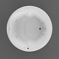 White Round Ceramic Wash Basin With Smooth Surface And Drainage Holes 3d model