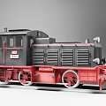 Vintage EL1 Model Train with Black Red Exterior on Railway Track 5176