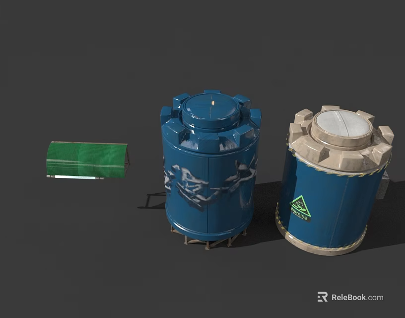 Green Swing Door With Modern Design For Interior Use And Durable Structure 3d model