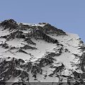 Majestic Snow Covered Mountain Terrain With Rocky Peaks And White Snow