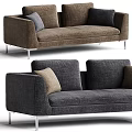 Modern Fabric Sofas In Different Colors With Cushions And Metal Legs 3d model