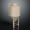 Industrial Conical Storage Tank With Stand Lid And Side Pipe Design