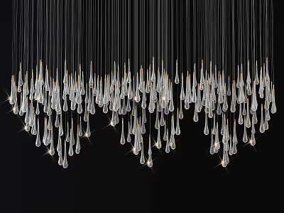 Crystal Chandelier with Hanging Crystal Drops Modern Design for Home Decoration 3d model