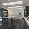 Modern Digital Store Interior With Display Shelves And Electronic Products